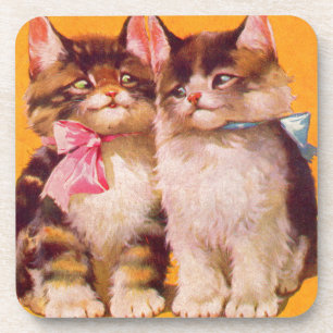 Dessous-de-verre Les chatons floofy des années 1930