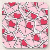 Dessous-de-verre Les coeurs de Valentine sur des enveloppes (Devant)