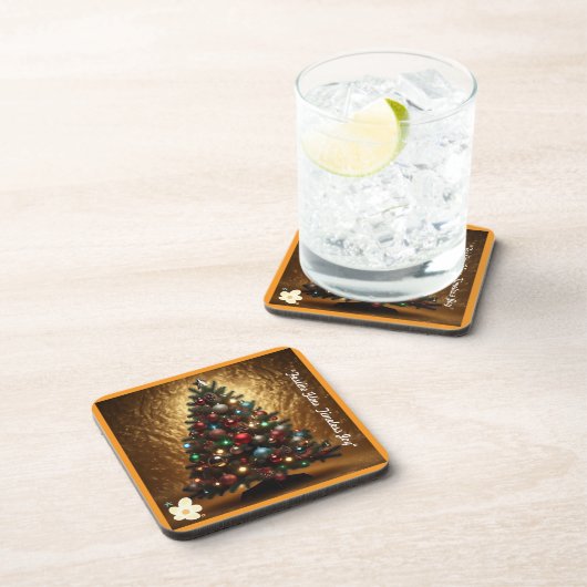 Dessous-de-verre "Les éclaboussures d'or des festivals" (Côté Droit)