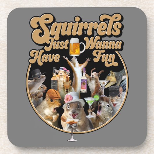 Dessous-de-verre Les Écureuils Veux Juste S'Amuser (Devant)
