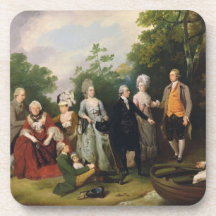 Dessous-de-verre Les familles d'Oliver et de salle dans un jardin,