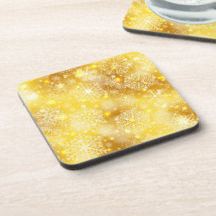 Dessous-de-verre Les flocons de neige en or