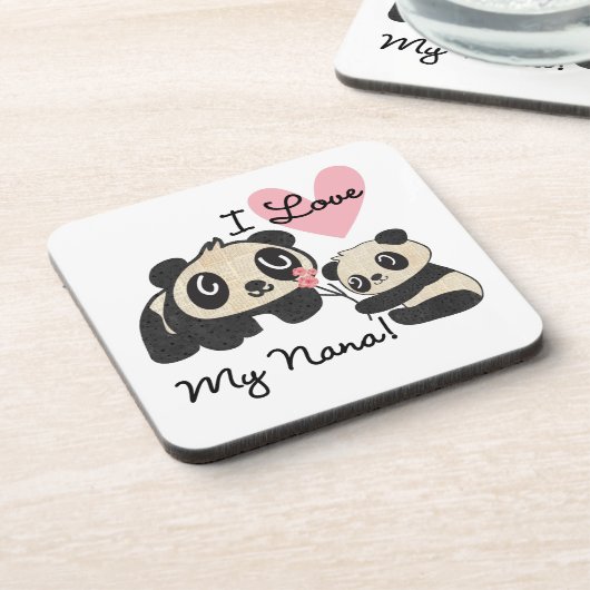 Dessous-de-verre Les pandas I aiment ma Nana (Côté gauche)