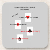 Dessous-de-verre 'Les relations sont comme un jeu de cartes...' (Devant)