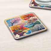 Dessous-de-verre "Les saisons s'alignent" (Côté gauche)