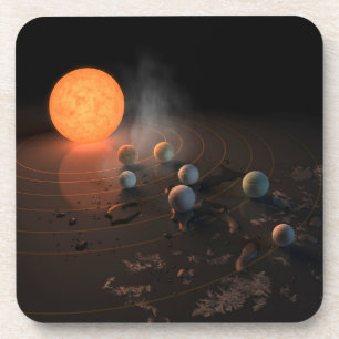 Dessous-de-verre Les Sept Planètes De Trappist-1 En Orbite Autour D
