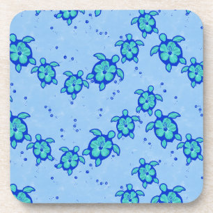 Dessous-de-verre Les tortues de mer Hawaiian Honu Hibiscus