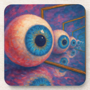 Dessous-de-verre "Les yeux au-delà de jamais" - Un portrait surréal