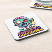 Dessous-de-verre Les Zombies mangent mes devoirs (Côté gauche)