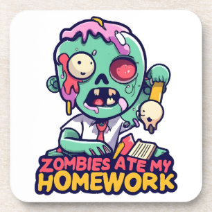 Dessous-de-verre Les zombies ont mangé mes devoirs