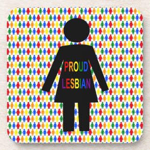 Dessous-de-verre Lesbienne LGBTQ Silhouette et Rainbow Ladies