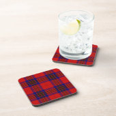 Dessous-de-verre Leslie tartan rouge bleu violet plaid (Côté Droit)
