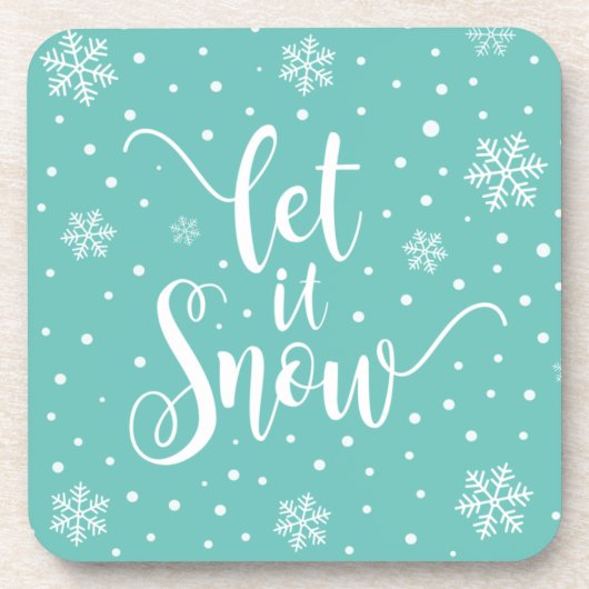 Dessous-de-verre Let It Snow Christmas Calligraphy | Coaster (Devant)
