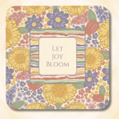 Dessous-de-verre Let Joy Bloom Coaster Set – Editable Text