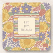 Dessous-de-verre Let Joy Bloom Coaster Set – Editable Text (Devant)