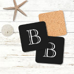 DESSOUS-DE-VERRE LETTRE CHIC INITIALE SIMPLE NOIR ET BLANC<br><div class="desc">Customisez ce design moderne avec votre choix de lettre monogrammée initiale ajoutée à un arrière - plan noir classique. La lettre présente un effet d'ombre unique qui ajoute profondeur et sophistication à la conception. Faites un grand ménage ou un cadeau pour les jeunes mariés, ou offrez-vous un ensemble avec votre...</div>