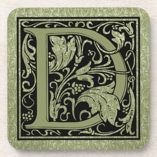 Dessous-de-verre Lettre D Première Lettre Monogramme (Devant)