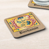 Dessous-de-verre Lettre Florale médiévale illuminée B Monogramme (Côté gauche)