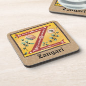 Dessous-de-verre LETTRE Florale MOYENNE ÉCLAIRÉE Z MONogramme (Côté gauche)