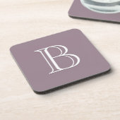 Dessous-de-verre Lettre initiale de monogramme élégant violet et bl (Côté gauche)