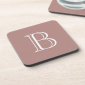 Dessous-de-verre Lettre initiale de monogramme Rose Foncé Neutre (Côté gauche)