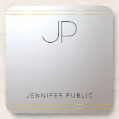 Dessous-de-verre LETTRE INITIALE Modèle D'Argent Or Monogramme (Devant)