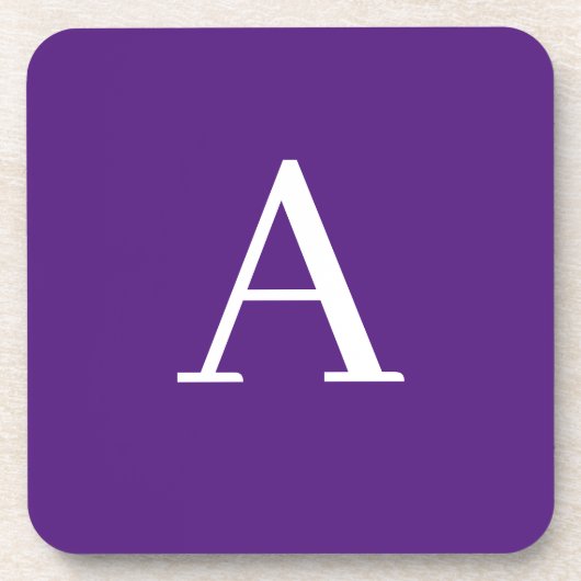 Dessous-de-verre Lettre initiale Monogramme Style moderne violet (Devant)