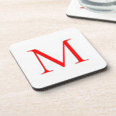 Dessous-de-verre Lettre initiale rouge blanc monogrammed profession (Côté gauche)