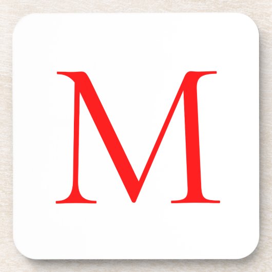 Dessous-de-verre Lettre initiale rouge blanc monogrammed profession (Devant)