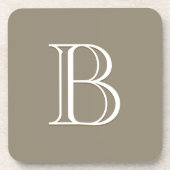 Dessous-de-verre Lettre monogramme personnalisée Mocha Brown initia (Devant)