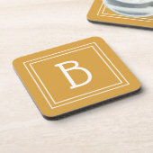 Dessous-de-verre Lettre Monogrammée Moderne Initiale Jaune Blanc (Côté gauche)