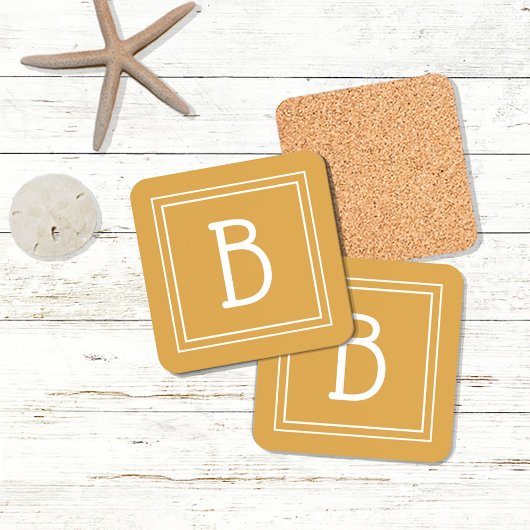 DESSOUS-DE-VERRE LETTRE MONOGRAPHIQUE MOINDRE ORIGINAIRE JAUNE BLAN