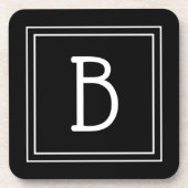 Dessous-de-verre LETTRE MONOMOGRAPHIQUE Simplistique INITIALE Noir  (Devant)