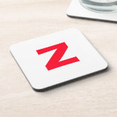 Dessous-de-verre LETTRE MONOMOMOGÉE Rouge INITIALE PROPRE Nom (Côté gauche)