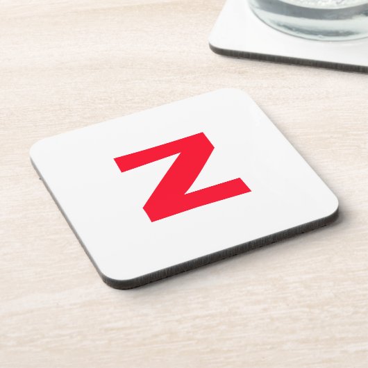 Dessous-de-verre LETTRE MONOMOMOGÉE Rouge INITIALE PROPRE Nom (Côté gauche)