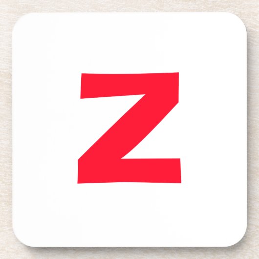 Dessous-de-verre LETTRE MONOMOMOGÉE Rouge INITIALE PROPRE Nom (Devant)