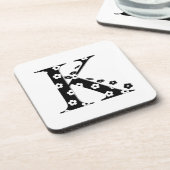 Dessous-de-verre LETTRE Motif Fleur K (Côté gauche)