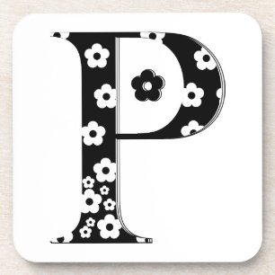 Dessous-de-verre LETTRE Motif Fleur P