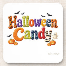 Lettres fantômes rayées de bonbons d'Halloween