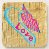 Dessous-de-verre Lèvres roses et un mot balon ou langue (Devant)