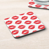 Dessous-de-verre Lèvres Rouges, Rouge À Lèvres, Baiser, Motif Des L (Côté gauche)