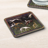 Dessous-de-verre Lévriers médiévaux dans les bois profonds (Côté gauche)