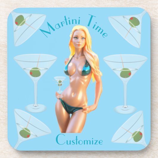 Dessous-de-verre l'heure du Martini Bikini Babe Thunder_Cove  (Devant)