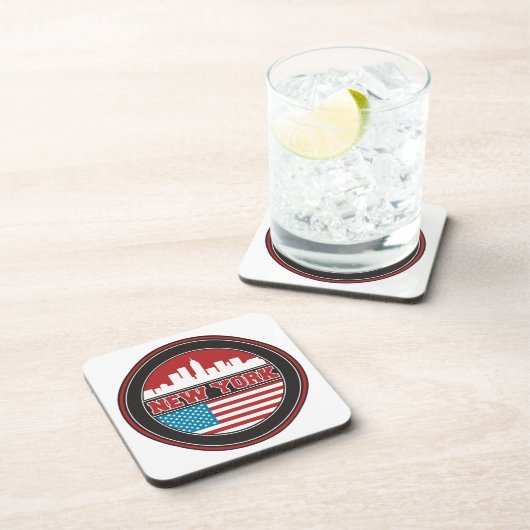 Dessous-de-verre L'horizon | Etats-Unis de New York diminuent (Côté Droit)