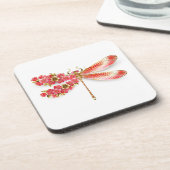 Dessous-de-verre libellule de fleurs avec sakura de bijoux (Côté gauche)