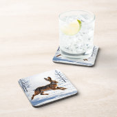 Dessous-de-verre Liberté de lièvre sans frontières dans la neige (Côté Droit)