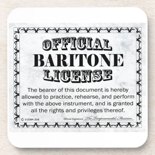 Dessous-de-verre Licence Baritone (Devant)