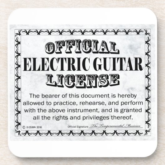 Dessous-de-verre Licence de guitare électrique (Devant)