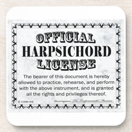 Dessous-de-verre Licence Harpsichord (Devant)