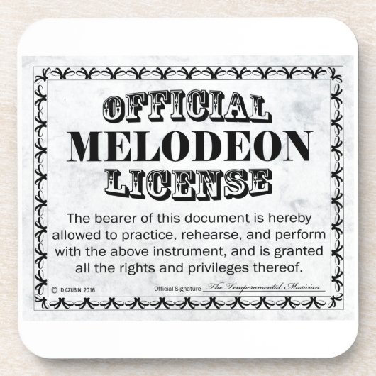 Dessous-de-verre Licence Melodeon (Devant)